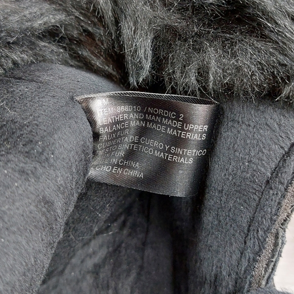 Khombu Nordic 2 Womens Black Leather Waterproof Faux Fur Lace Boots Size 9M New! - Picture 6 of 9